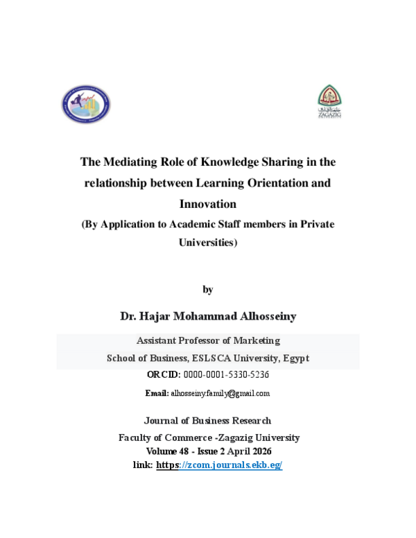 (PDF) The Mediating Role of Knowledge Sharing in the relationship ...