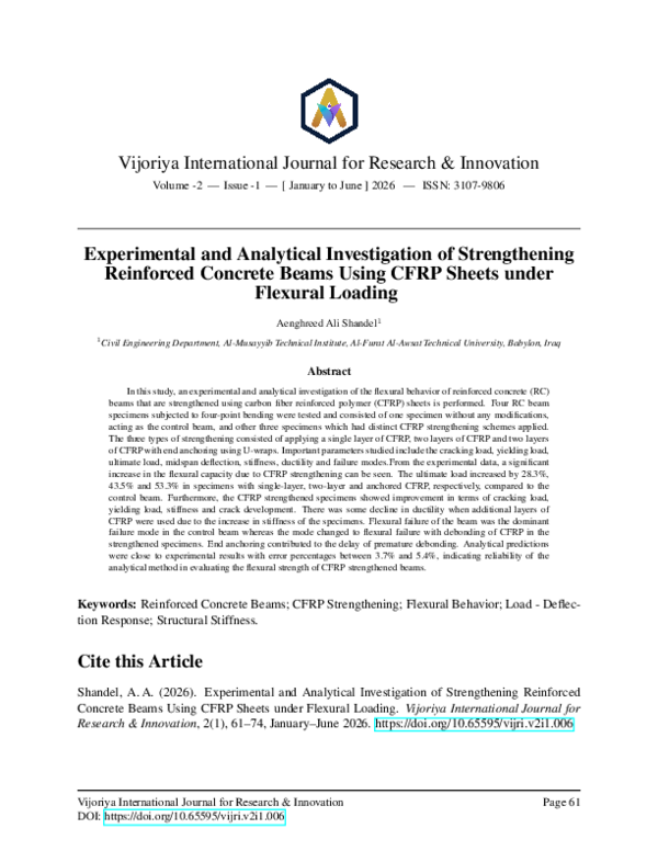(PDF) Experimental and Analytical Investigation of Strengthening ...