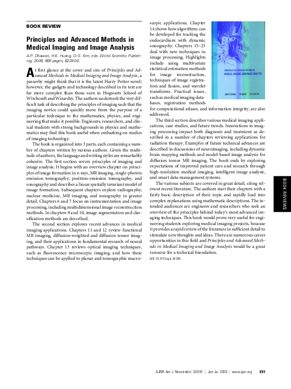 (PDF) Principles and Advanced Methods in Medical Imaging and Image Analysis