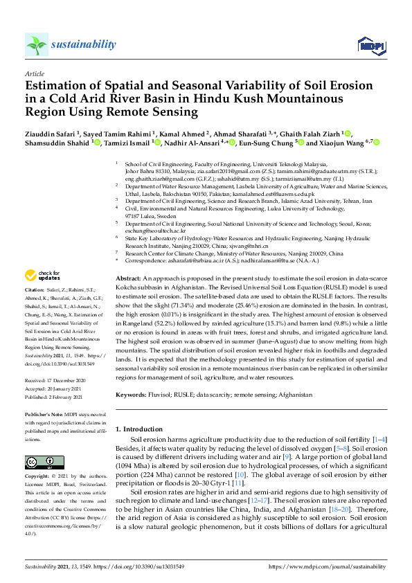 (PDF) Estimation of Spatial and Seasonal Variability of Soil Erosion in ...