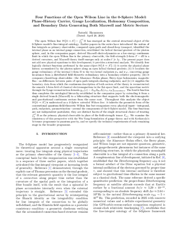 (PDF) Four Functions of the Open Wilson Line in the 0-Sphere Model ...