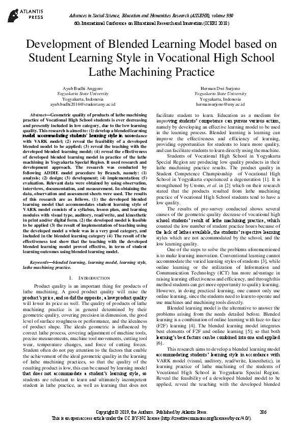 (PDF) Development of Blended Learning Model based on Student Learning ...