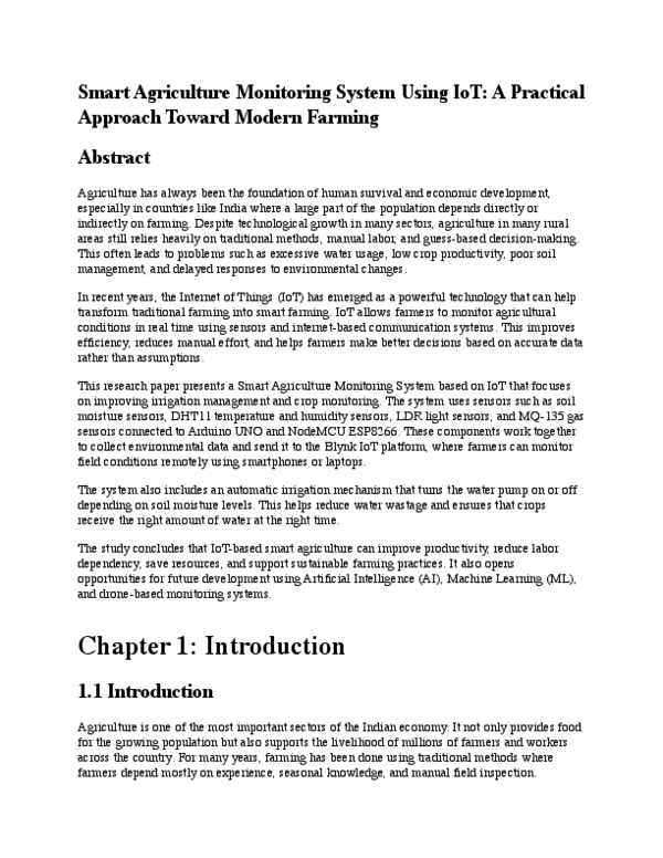 (PDF) Smart Agriculture Monitoring System Using IoT: A Practical ...