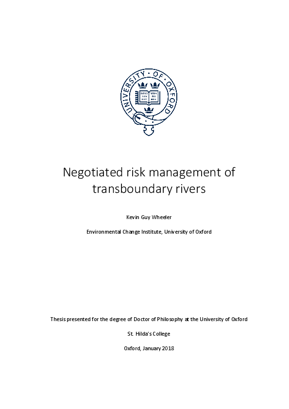 (PDF) Negotiated risk management of transboundary rivers
