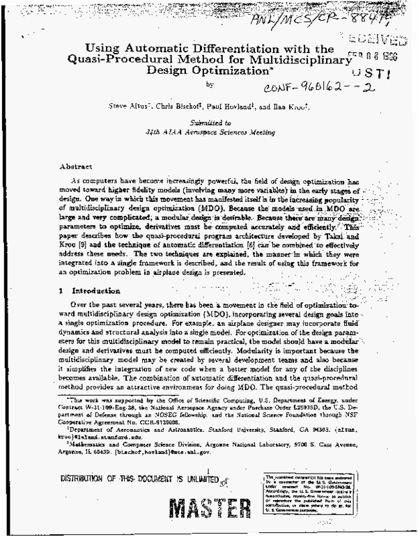 (PDF) Using automatic differentiation with the quasi-procedural method ...