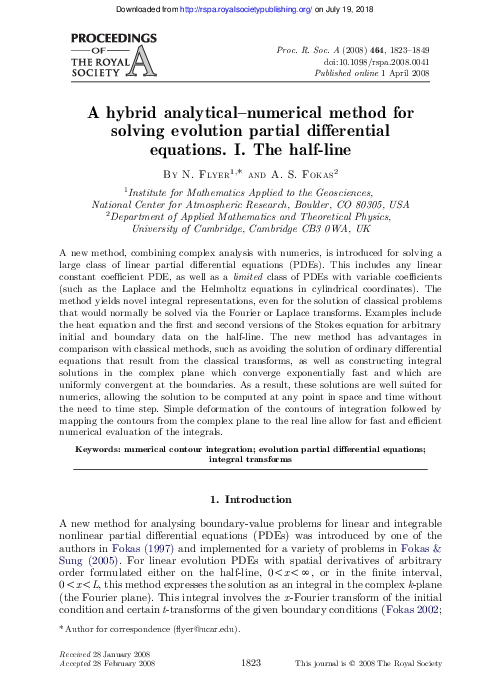 (PDF) A hybrid analytical–numerical method for solving evolution ...