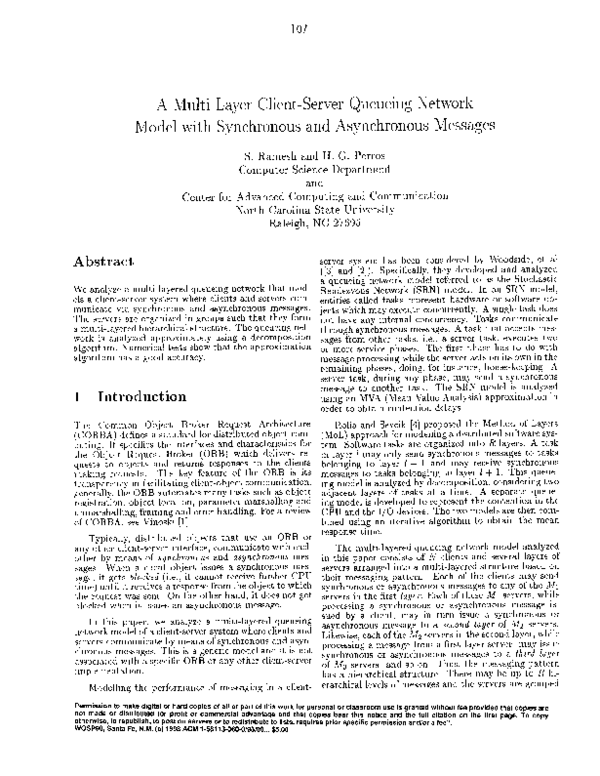 (PDF) A multi-layer client-server queueing network model with ...