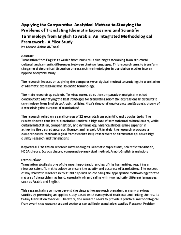 (PDF) Applying the Comparative-Analytical Method to Studying the ...