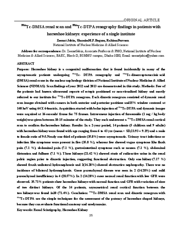 (PDF) 99mTc-DMSA renal scan and 99mTc-DTPA renography findings in ...