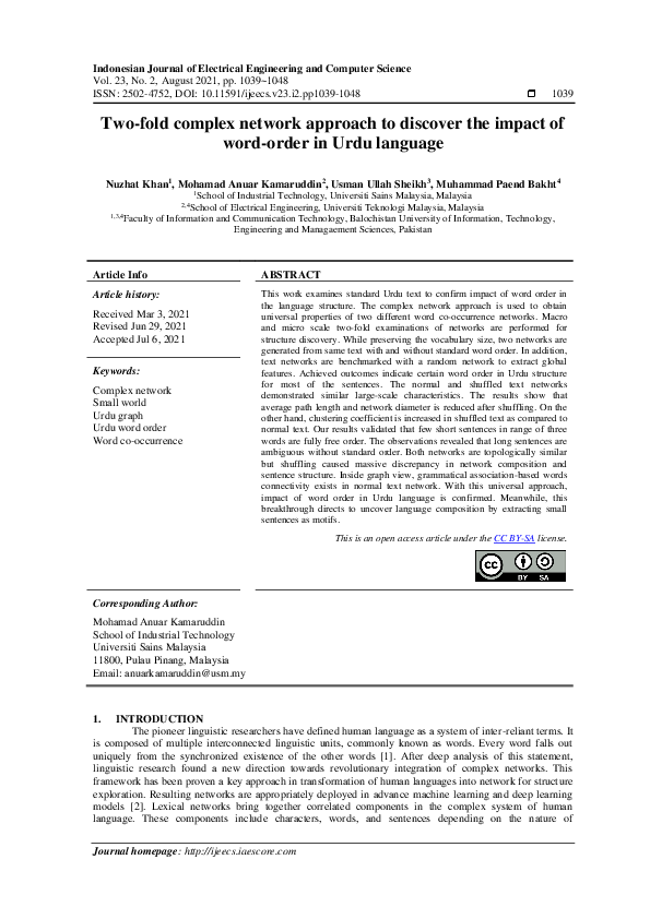 (PDF) Two-fold complex network approach to discover the impact of word ...