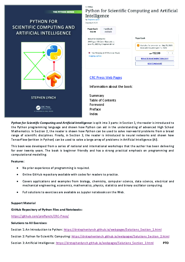 (PDF) Python for Scientific Computing and AI