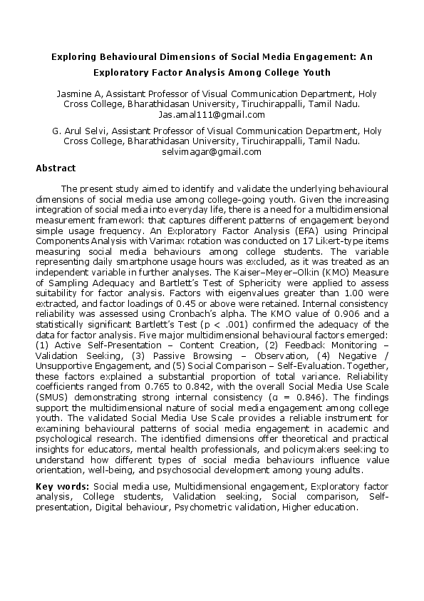 (PDF) Exploring Behavioural Dimensions of Social Media Engagement: An ...