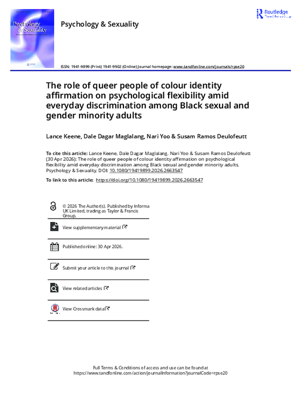 (PDF) The role of queer people of colour identity affirmation on ...