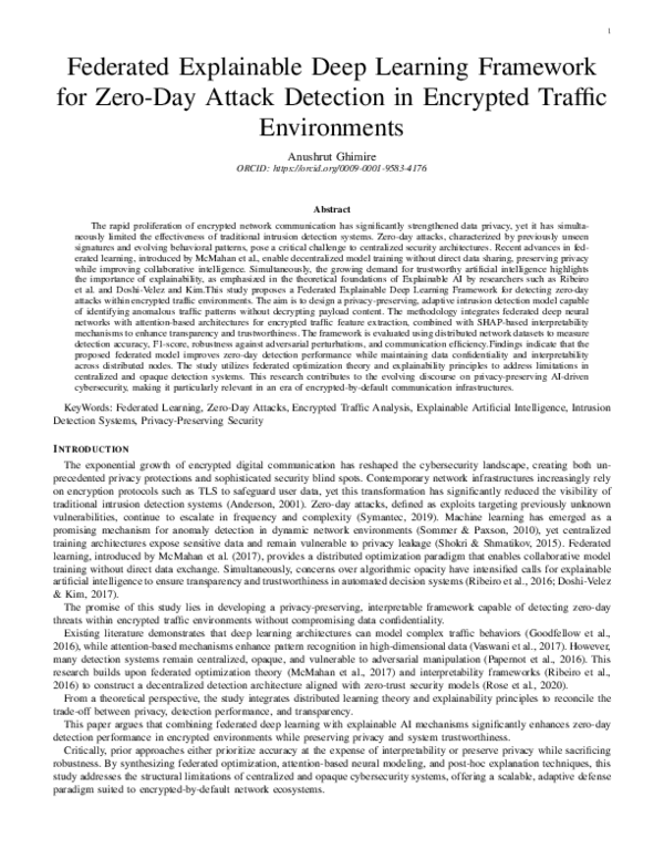 (PDF) Federated Explainable Deep Learning Framework for Zero-Day Attack ...