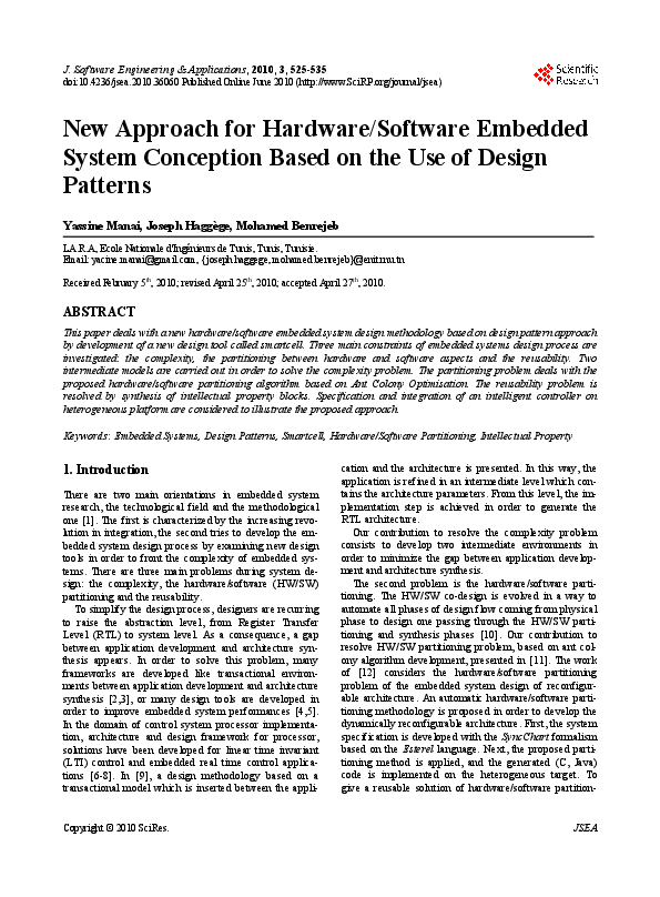 (PDF) New Approach for Hardware/Software Embedded System Conception ...
