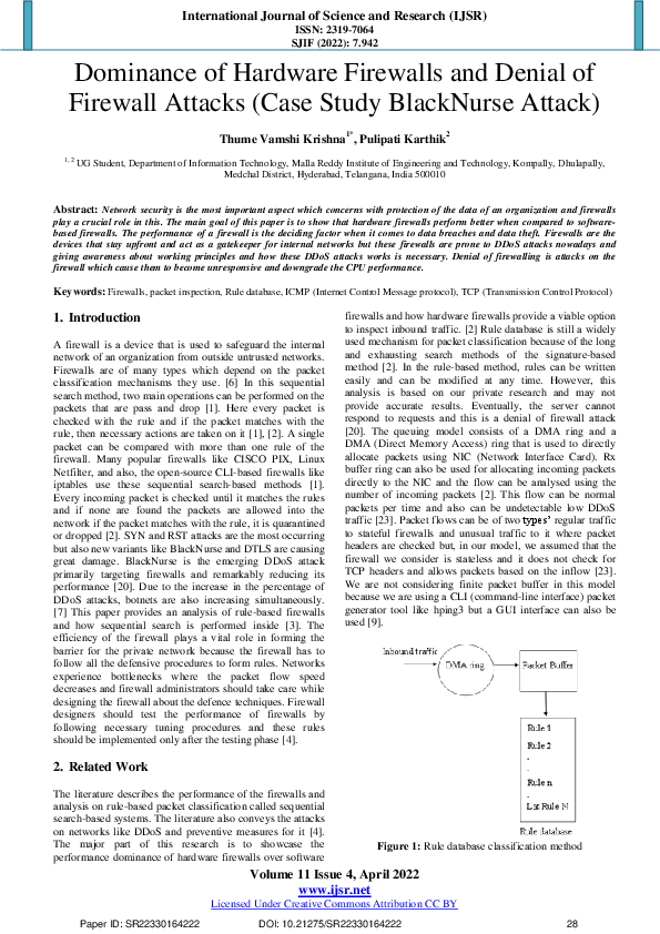 (PDF) Dominance Of Hardware Firewalls And Denial Of Firewall Attacks ...