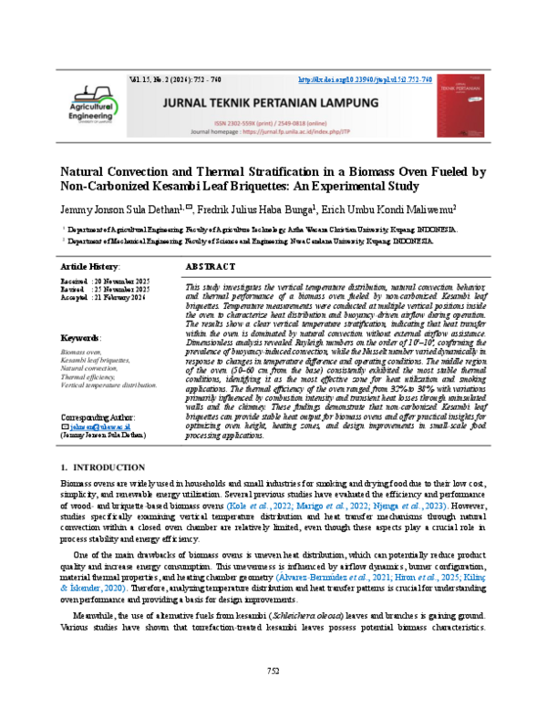 (PDF) Natural Convection and Thermal Stratification in a Biomass Oven ...