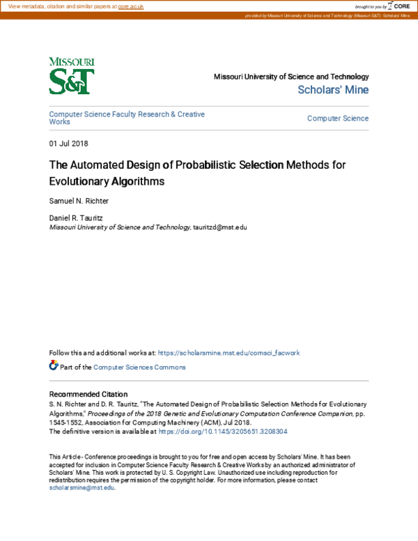 (PDF) The automated design of probabilistic selection methods for ...