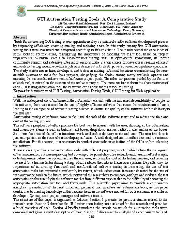 (PDF) GUI Automation Testing Tools a Comparative Study