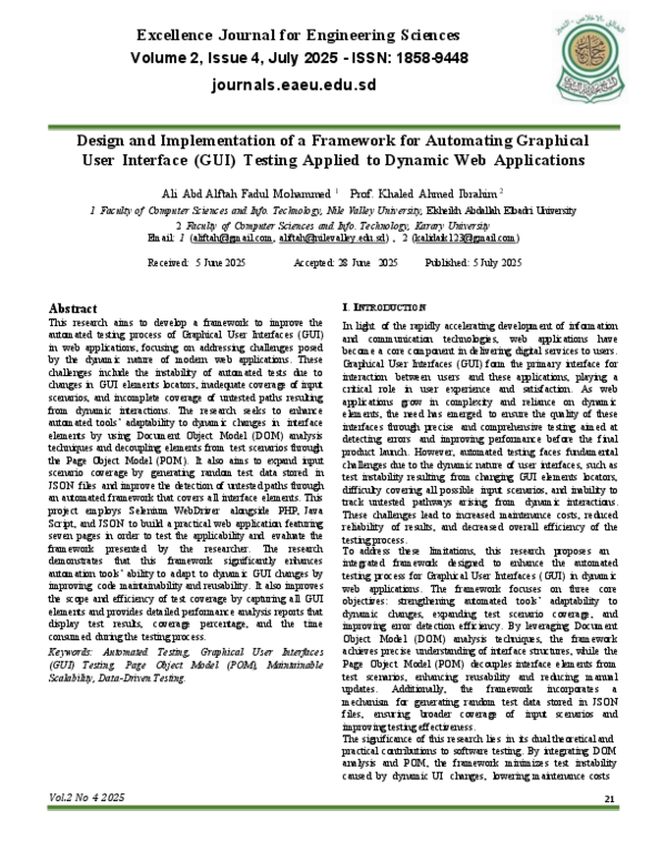 (PDF) Design and Implementation of a Framework for Automating Graphical ...