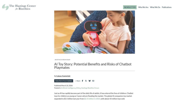 (PDF) AI Toy Story: Potential Benefits and Risks of Chatbot Playmates