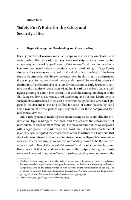 (PDF) 'Safety First': Rules for the Safety and Security at Sea