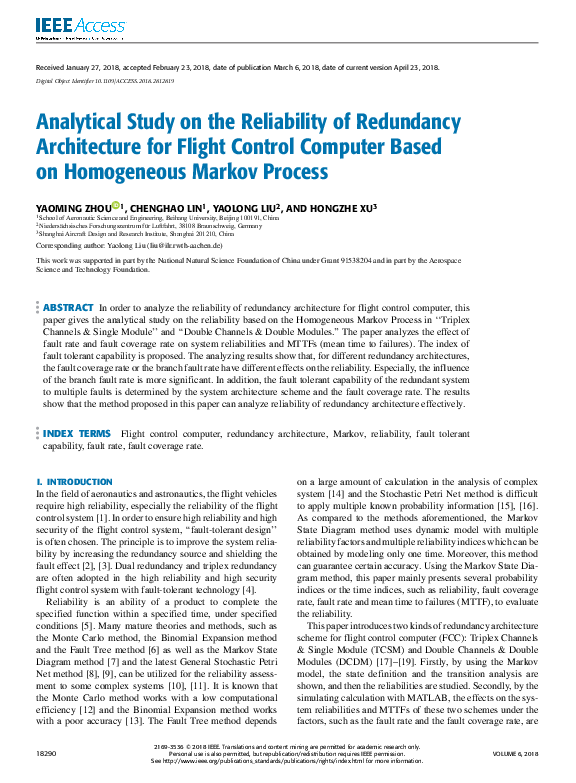 (PDF) Analytical Study on the Reliability of Redundancy Architecture ...
