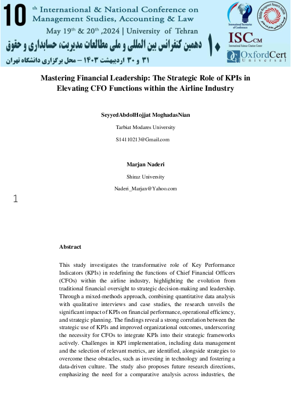 (PDF) Mastering Financial Leadership: The Strategic Role of KPIs in ...