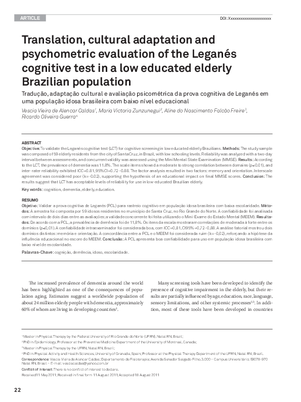 (PDF) Translation, cultural adaptation and psychometric evaluation of ...