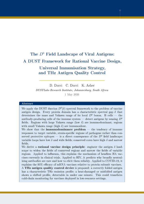 (PDF) DUSTLabs Research Memorandum DRM-2026-MED-003 The D 0 Field ...