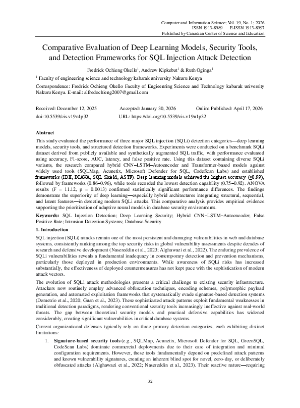 (PDF) Comparative Evaluation of Deep Learning Models, Security Tools ...