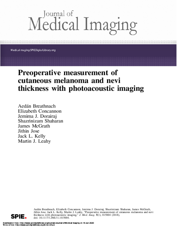 (PDF) Preoperative measurement of cutaneous melanoma and nevi thickness ...