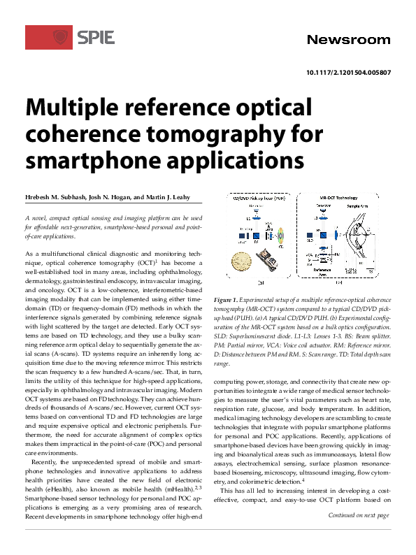 (PDF) Multiple-reference optical coherence tomography for smartphone ...