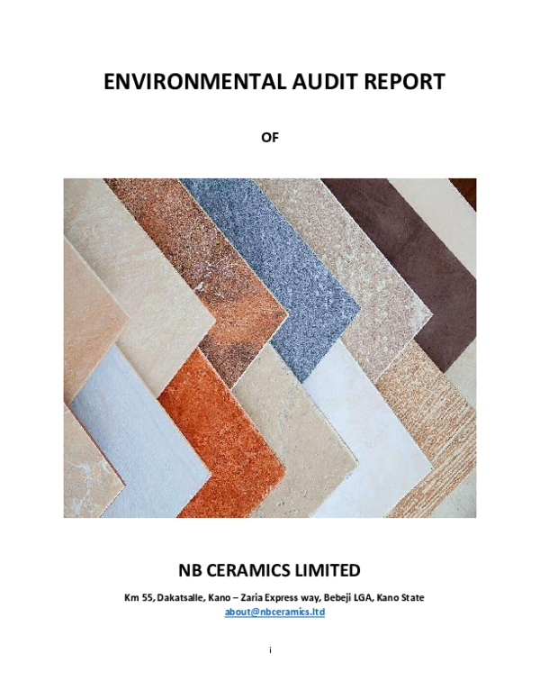 (PDF) ENVIRONMENTAL AUDIT REPORT OF NB CERAMICS LIMITED
