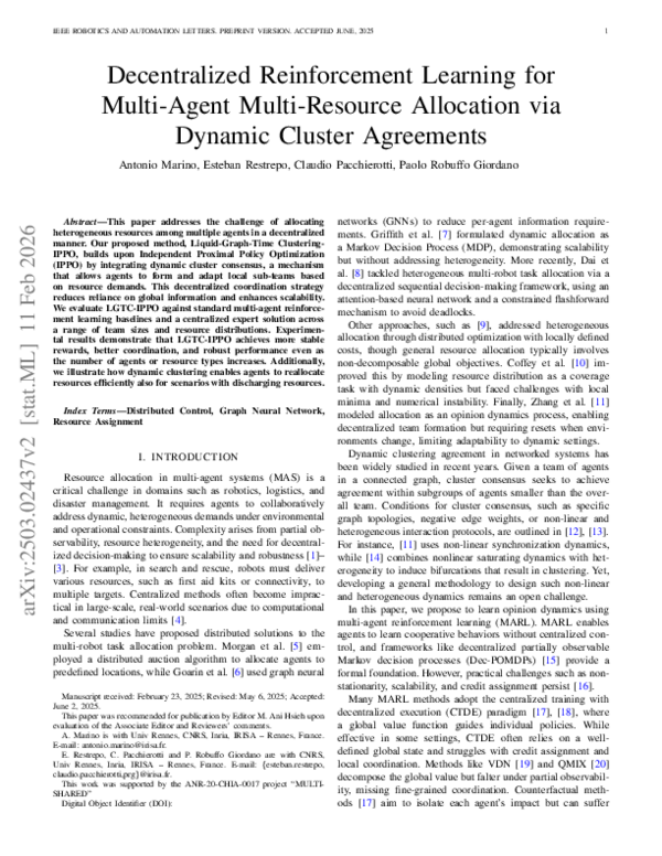(PDF) Decentralized Reinforcement Learning for Multi-Agent Multi ...