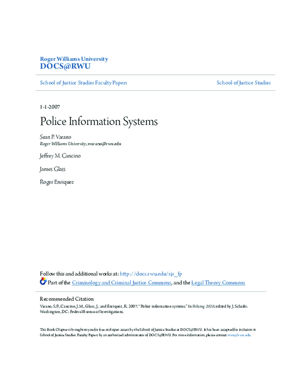 (PDF) Police Information Systems