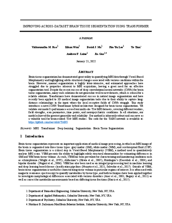 (PDF) Improving across-dataset brain tissue segmentation for MRI ...