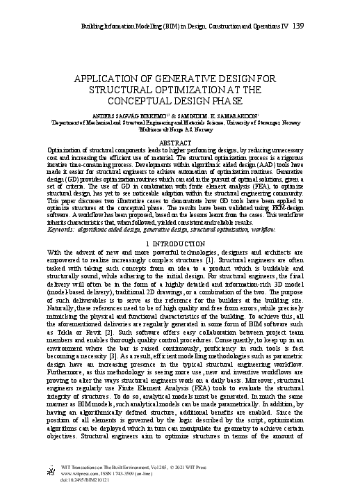 (PDF) Application of Generative Design for Structural Optimization at ...