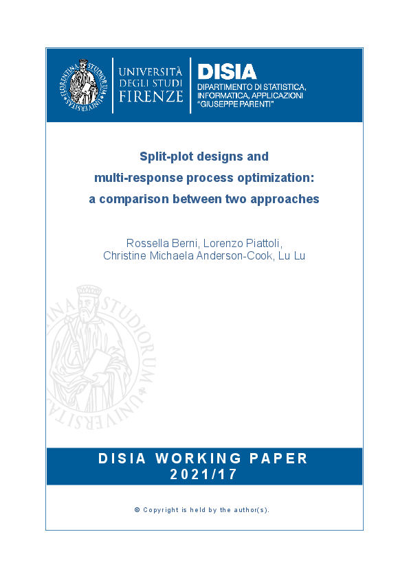 (PDF) Split-plot designs and multi-response process optimization: a ...