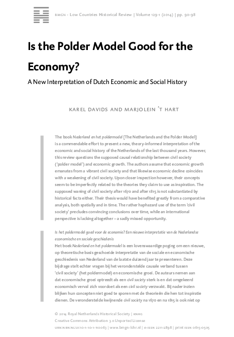 (PDF) Is the Polder Model Good for the Economy?: A New Interpretation ...