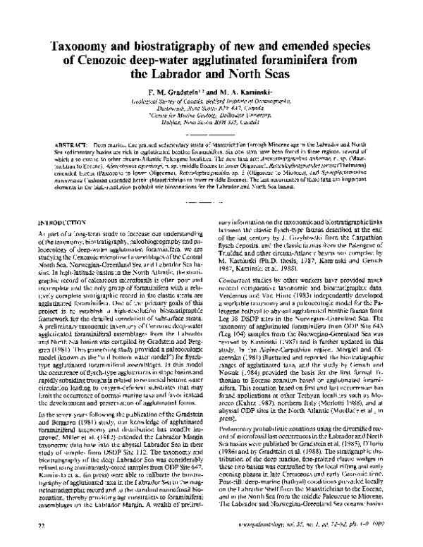 (PDF) Taxonomy and Biostratigraphy of New and Emended Species of ...