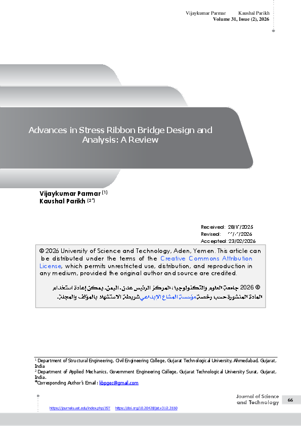 (PDF) Advances in Stress Ribbon Bridge Design and Analysis: A Review