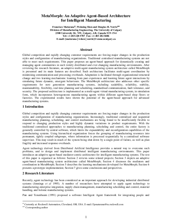 (PDF) MetaMorph: An adaptive agent-based architecture for intelligent ...
