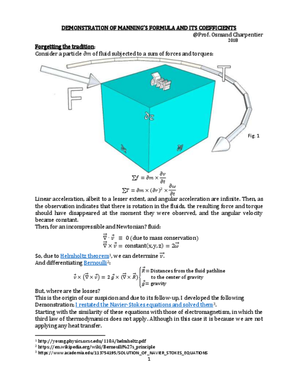 (PDF) MANNING FORMULA DEMONSTRATION