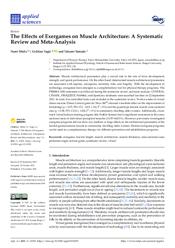 (PDF) The Effects of Exergames on Muscle Architecture: A Systematic ...