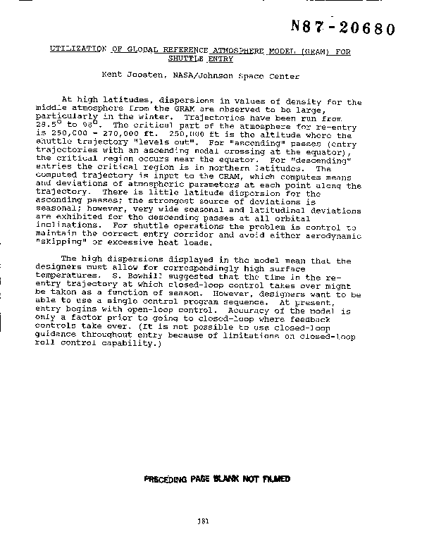 (PDF) Utilization of Global Reference Atmosphere Model (GRAM) for ...