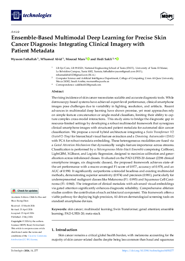 (PDF) Ensemble-Based Multimodal Deep Learning for Precise Skin Cancer ...