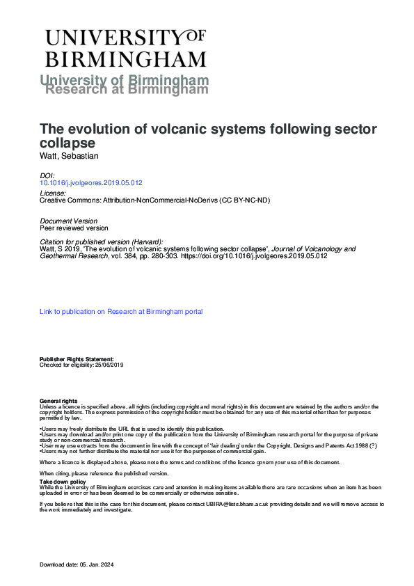 (PDF) The evolution of volcanic systems following sector collapse