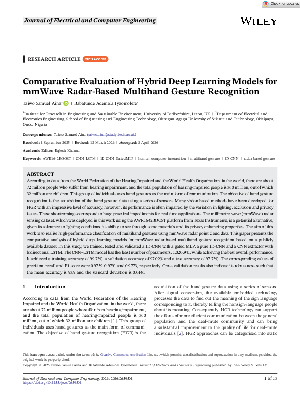(PDF) Comparative Evaluation of Hybrid Deep Learning Models for mmWave ...