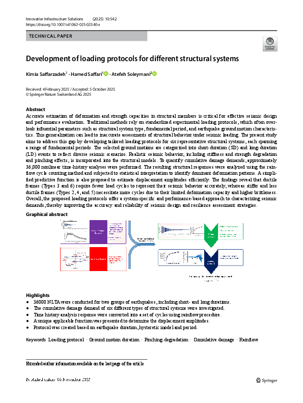 (PDF) Development of loading protocols for different structural systems